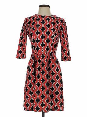 Jude Connally Stretch Geometric Womans  Dress Sz XS Black Red Old Money
